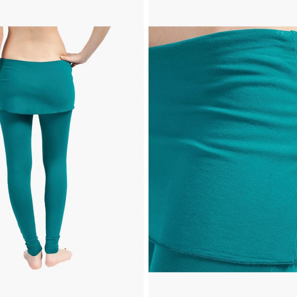 prAna Sartori yoga skirted fitted leggings pants-off white/cream-extra small XS - Picture 14 of 14
